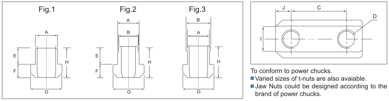 Lathe Chuck Standard T-Nuts
