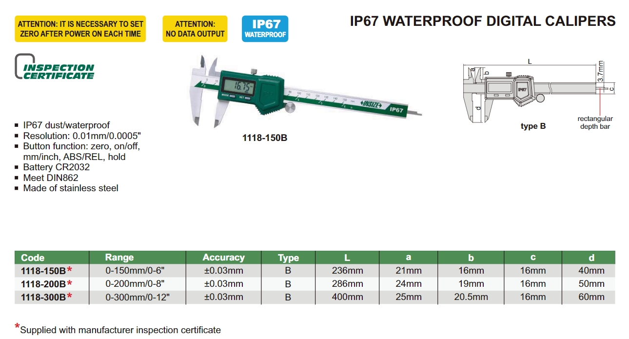 ELECTRONIC CALIPER - COOLANT PROOF IP67