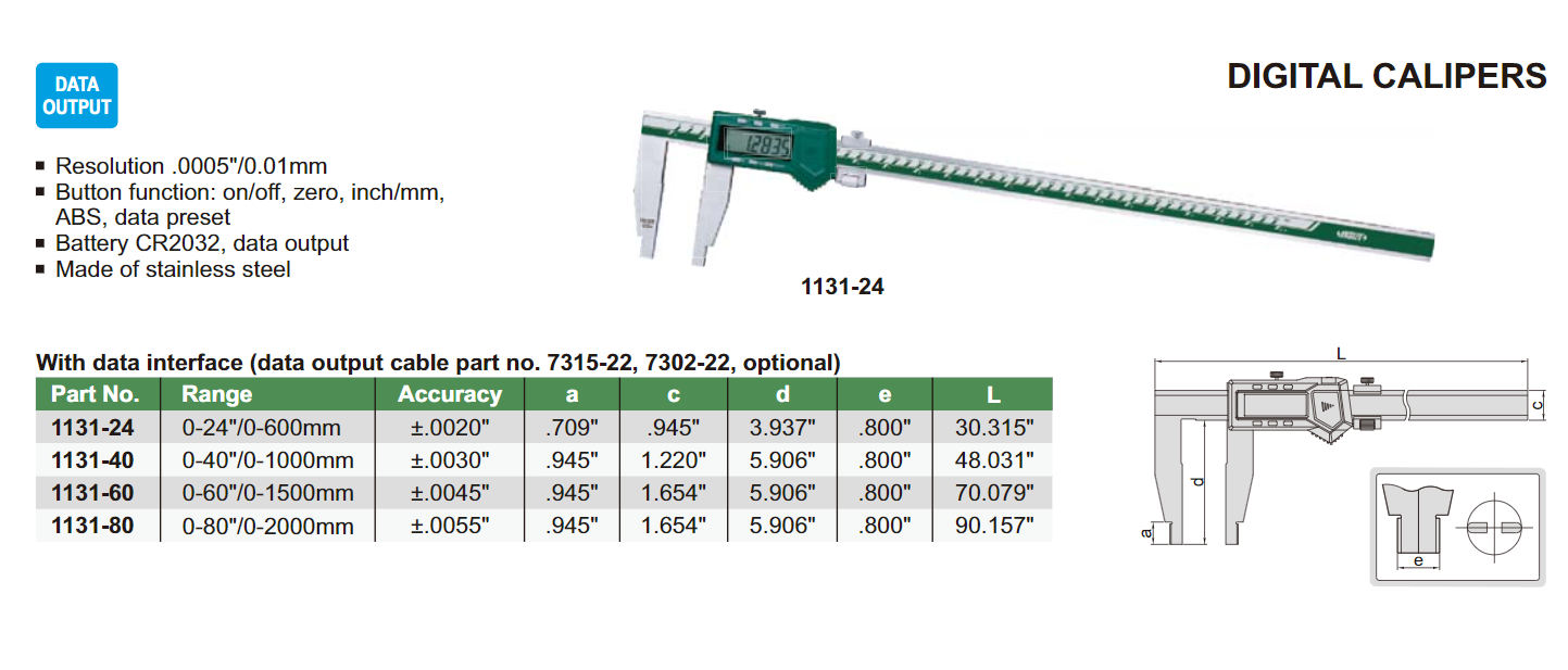 ELECTRONIC CALIPER - LONG RANGE 24-80 IN