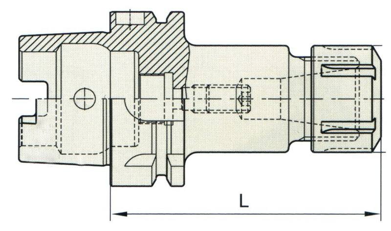 HSK63A ER11 Collet Chuck – 100 mm (3.94") Gauge – diagram