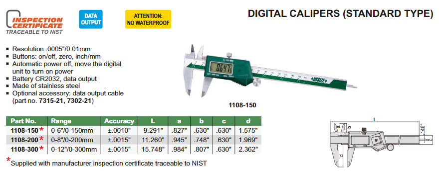 ELECTRONIC CALIPER - STANDARD MODEL